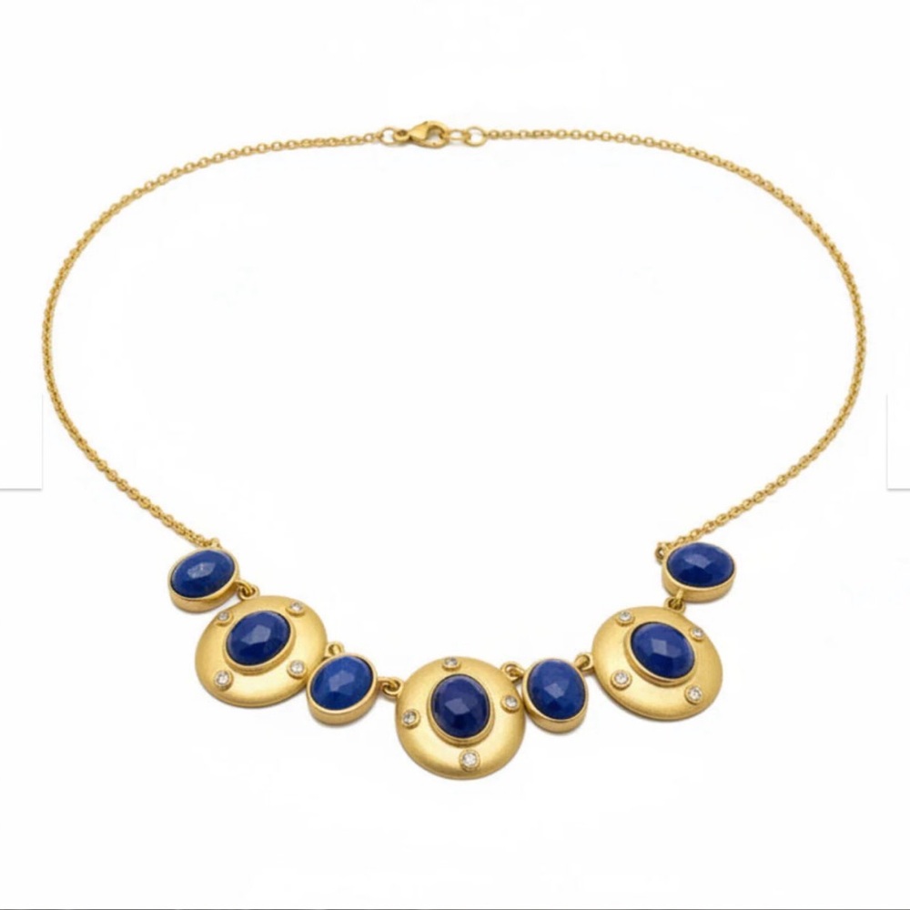 Lapis and Crystal Necklace Designs by Ehmar